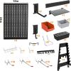 image:imageTORACK 109 PCS Pegboard Wall Organizer 4 ft Garage Metal Pegboard Utility Tool Storage Kit wToolboard Hooks amp Pegboard Hooks Accessories Wall Mounted Storage Bins amp ShelfBlack
