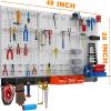 image:imageTORACK 109 PCS Pegboard Wall Organizer 4 ft Garage Metal Pegboard Utility Tool Storage Kit wToolboard Hooks amp Pegboard Hooks Accessories Wall Mounted Storage Bins amp ShelfGrey