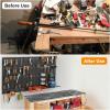 image:imageTORACK 109 PCS Pegboard Wall Organizer 4 ft Garage Metal Pegboard Utility Tool Storage Kit wToolboard Hooks amp Pegboard Hooks Accessories Wall Mounted Storage Bins amp ShelfBlack
