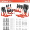 image:imageTORACK 15 PCS Garage Storage System Hooks Shelving Hooks for Keyhole Shelving Units Wall Mount Utility Hooks for Tools Ladders Cords Folding Chairs Shovels and RakesBlackOrange