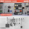 image:imageTORACK 15 PCS Garage Storage System Hooks Shelving Hooks for Keyhole Shelving Units Wall Mount Utility Hooks for Tools Ladders Cords Folding Chairs Shovels and RakesBlackOrange