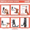 image:imageTORACK 15 PCS Garage Storage System Hooks Shelving Hooks for Keyhole Shelving Units Wall Mount Utility Hooks for Tools Ladders Cords Folding Chairs Shovels and RakesBlackBlack