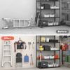 image:imageTORACK 15 PCS Garage Storage System Hooks Shelving Hooks for Keyhole Shelving Units Wall Mount Utility Hooks for Tools Ladders Cords Folding Chairs Shovels and RakesBlackBlack