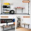 image:imageTORACK 24 Folding Shelf Brackets Heavy Duty Shelf Bracket Wall Mounted Triangle Hinges for Shelves Collapsible Table Brackets Workbench Supports for Garage1 Pair18 Inch