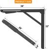 image:imageTORACK 24 Folding Shelf Brackets Heavy Duty Shelf Bracket Wall Mounted Triangle Hinges for Shelves Collapsible Table Brackets Workbench Supports for Garage1 Pair24 Inch