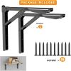 image:imageTORACK 24 Folding Shelf Brackets Heavy Duty Shelf Bracket Wall Mounted Triangle Hinges for Shelves Collapsible Table Brackets Workbench Supports for Garage1 Pair24 Inch