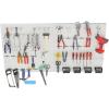 image:imageTORACK 97pcs Garage Storage 48x24 inch Pegboard Wall Organizer Metal Pegboard with Hooks Garage Storage Bins Utility Tool Board Panel Tool Organizer Silver