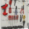 image:imageTORACK 97pcs Garage Storage 48x24 inch Pegboard Wall Organizer Metal Pegboard with Hooks Garage Storage Bins Utility Tool Board Panel Tool Organizer Silver