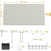 image:imageTORACK 97pcs Garage Storage 48x24 inch Pegboard Wall Organizer Metal Pegboard with Hooks Garage Storage Bins Utility Tool Board Panel Tool Organizer Silver