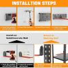 image:imageTORACK Garden Tool Organizer Wall Mount Garage Folding Chair Storage Rack Tools Rack for Shovels Rakes Broom Ladders Hooks for Keyhole Style Shelving Unit3 panels with 8 hooks
