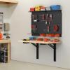 image:imageTORACK Heavy Duty Wall Mounted Folding Workbench SpaceSaving Collapsible Wall TableDesk for Garage Workshop Holds Up to 550 lbsBoard Size 4725 x 2275 in32x18 inch