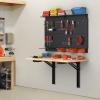image:imageTORACK Heavy Duty Wall Mounted Folding Workbench SpaceSaving Collapsible Wall TableDesk for Garage Workshop Holds Up to 550 lbsBoard Size 4725 x 2275 in4725x2275 inch