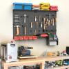 image:imageTORACK Pegboard Wall Organizer 4 ft Garage Metal Pegboard Tool Organizer System Tools Storage Peg Board Kit with Hooks and Accessories Wall Mounted Storage Bins Overhead ShelvesBlack