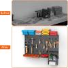 image:imageTORACK Pegboard Wall Organizer 4 ft Garage Metal Pegboard Tool Organizer System Tools Storage Peg Board Kit with Hooks and Accessories Wall Mounted Storage Bins Overhead ShelvesBlack