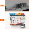 image:imageTORACK Pegboard Wall Organizer 4 ft Garage Metal Pegboard Tool Organizer System Tools Storage Peg Board Kit with Hooks and Accessories Wall Mounted Storage Bins Overhead ShelvesGrey