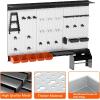 image:imageTORACK Pegboard Wall Organizer 4 ft Garage Metal Pegboard Tool Organizer System Tools Storage Peg Board Kit with Hooks and Accessories Wall Mounted Storage Bins Overhead ShelvesGrey