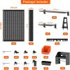 image:imageTORACK Pegboard Wall Organizer 4 ft Garage Metal Pegboard Tool Organizer System Tools Storage Peg Board Kit with Hooks and Accessories Wall Mounted Storage Bins Overhead ShelvesBlack