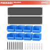 image:imageTORACK WallMounted Storage Bins 16 Plastic Bins for Tools Organization in Garage Craft Room and Shop4Pack BlueBlue