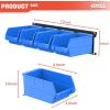 image:imageTORACK WallMounted Storage Bins 16 Plastic Bins for Tools Organization in Garage Craft Room and Shop4Pack BlueBlueblack