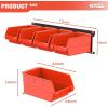 image:imageTORACK WallMounted Storage Bins 16 Plastic Bins for Tools Organization in Garage Craft Room and Shop4Pack BlueOrange