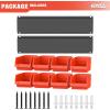image:imageTORACK WallMounted Storage Bins 16 Plastic Bins for Tools Organization in Garage Craft Room and Shop4Pack BlueOrange