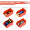 image:imageTORACK WallMounted Storage Bins 16 Plastic Bins for Tools Organization in Garage Craft Room and Shop4Pack BlueOrangered