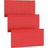 image:imageTORACK 3 PCS Metal Pegboard Panels for Wall Garage Utility Tools Storage Pegboard for Workbench Shop Modular Peg Board Tool Organizer BoardsPack of 3 BlackRed