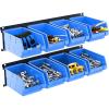 image:imageTORACK WallMounted Storage Bins 16 Plastic Bins for Tools Organization in Garage Craft Room and Shop4Pack BlueBlue