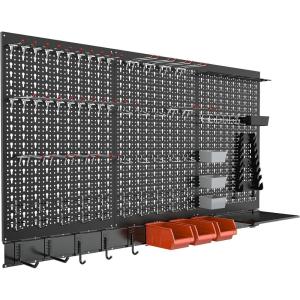 image:imageTORACK 109 PCS Pegboard Wall Organizer 4 ft Garage Metal Pegboard Utility Tool Storage Kit wToolboard Hooks amp Pegboard Hooks Accessories Wall Mounted Storage Bins amp ShelfBlack