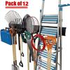 image:imageTORACK Garage Storage Organizer Systems Wall Mount Overhead shelving 48 inch Heavy Duty Steel Tool Racks 6Pack 12 Double Hooks 48 inch by 7 inch Floating Shelves up to 1200IbsMetal Rack