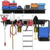 image:imageTORACK Garage Storage Organizer Systems Wall Mount Overhead shelving 48 inch Heavy Duty Steel Tool Racks 6Pack 12 Double Hooks 48 inch by 7 inch Floating Shelves up to 1200IbsUpgraded Metal Rack