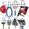 image:imageTORACK Heavy Duty Garage Hooks Tool Organizer 2Pack Wall Mount Storage Rack Black Adjustable 8 Hooks 500 lbs Capacity Garage Tool Organization