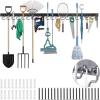 image:imageTORACK 64 Inch Garage Hooks Tool Organizer Adjustable Wall Mounted Garage Hanger Storage System 16 Hooks amp 16 Pegs