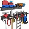 image:imageTORACK Garage Storage Organizer Systems Wall Mount Overhead shelving 48 inch Heavy Duty Steel Tool Racks 6Pack 12 Double Hooks 48 inch by 7 inch Floating Shelves up to 1200IbsUpgraded Metal Rack