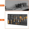 image:imageTORACK 3 PCS Metal Pegboard Panels16x24 inch for Wall Garage Tools Storage Pegboard for Workbench Modular Peg Board Tool Organizer Board KitPack of 3 GreyBlack