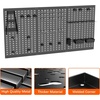 image:imageTORACK 3 PCS Metal Pegboard Panels16x24 inch for Wall Garage Tools Storage Pegboard for Workbench Modular Peg Board Tool Organizer Board KitPack of 3 GreyBlack