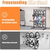 image:imageTORACK Freestanding Bike Storage Stand for Garage Heavy Duty 7 Bikes and 7 Helmets Vertical Bike Storage Stand Floor Bikes Storage RackStand for 5 bikes