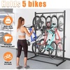 image:imageTORACK Freestanding Bike Storage Stand for Garage Heavy Duty 7 Bikes and 7 Helmets Vertical Bike Storage Stand Floor Bikes Storage RackStand for 5 bikes