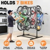 image:imageTORACK Freestanding Bike Storage Stand for Garage Heavy Duty 7 Bikes and 7 Helmets Vertical Bike Storage Stand Floor Bikes Storage RackStand for 7 bikes