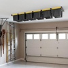 image:imageTORACK Garage Ceiling Bin Storage Rack Adjustable Heavy Duty Overhead Tote Storage Rail Systemfor 5 Bins Bins are not includedfor 6 bins