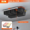 image:imageTORACK Garage Ceiling Bin Storage Rack Overhead Tote Storage Rail System Heavy Duty Adjustable Tote Slide Rails Garage Bins Storage SystemBlack Bins are not includedWhite