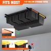 image:imageTORACK Garage Ceiling Bin Storage Rack Overhead Tote Storage Rail System Heavy Duty Adjustable Tote Slide Rails Garage Bins Storage SystemBlack Bins are not includedBlack