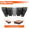 image:imageTORACK Garage Ceiling Bin Storage Rack Overhead Tote Storage Rail System Heavy Duty Adjustable Tote Slide Rails Garage Bins Storage SystemBlack Bins are not includedBlack