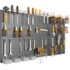 image:imageTORACK Garage Tools Organizer Boards Kit with Hooks Modular WallMounted Tool Storage Pegboard for WorkbenchBlack 4 Panels with HooksBlack