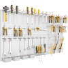 image:imageTORACK Garage Tools Organizer Boards Kit with Hooks Modular WallMounted Tool Storage Pegboard for WorkbenchBlack 4 Panels with HooksGray