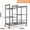 image:imageTORACK Garden Tool Stand with Wheels Rakes Shovels Holder Yard Tools Organizer for Garage Garden Shed IndoorOutdoor LongHandled Tools CartTool stand with side shelvesTool stand with side shelves