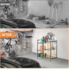 image:imageTORACK Garden Tool Stand with Wheels Rakes Shovels Holder Yard Tools Organizer for Garage Garden Shed IndoorOutdoor LongHandled Tools CartTool stand with side shelvesTool stand with side shelves