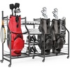 image:imageTORACK Golf Bag Storage for Garage Rolling Golf Bag Stand Golf Equipment amp Accessories Storage Rack with ShelvesBlack