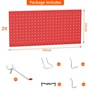image:imageTORACK Metal Pegboard Wall Tool Organizer 24 x 24 or 12 x 48 70 PCS Tools Storage Pegboard for Garage Peg Board Tool Organizer Board with Hooks for WorkbenchGreyRed