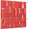 image:imageTORACK Metal Pegboard Wall Tool Organizer 24 x 24 or 12 x 48 70 PCS Tools Storage Pegboard for Garage Peg Board Tool Organizer Board with Hooks for WorkbenchGreyRed